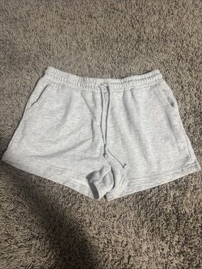 Women's Light Gray Lounge Shorts - Casual Drawstring Comfort